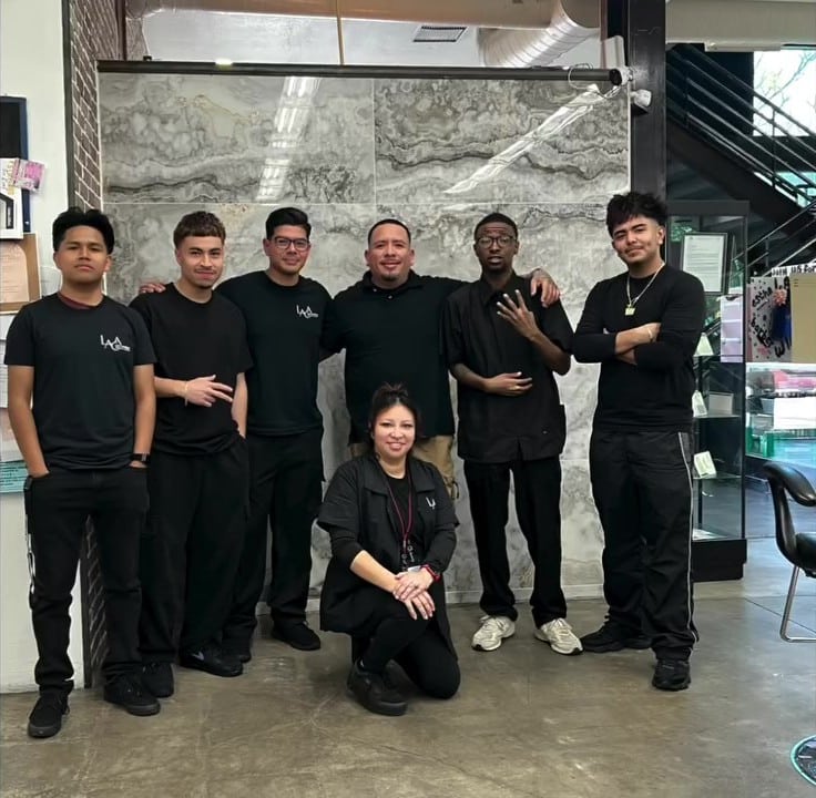 Group photo of barber students